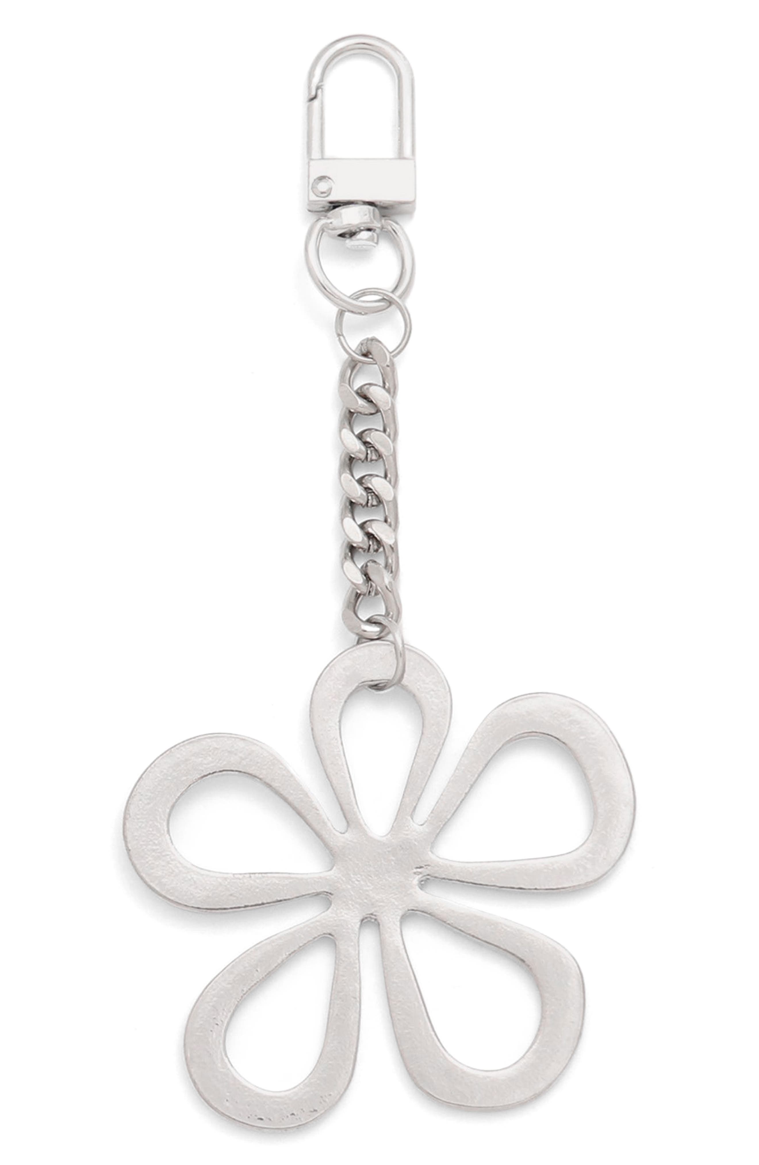 Daisy Key Chain, Main, color, SILVER