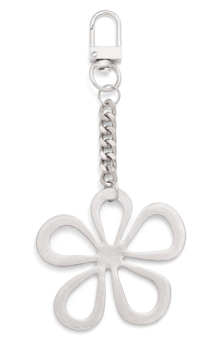 Petit Moments Daisy Keychain, Main, color, Silver
