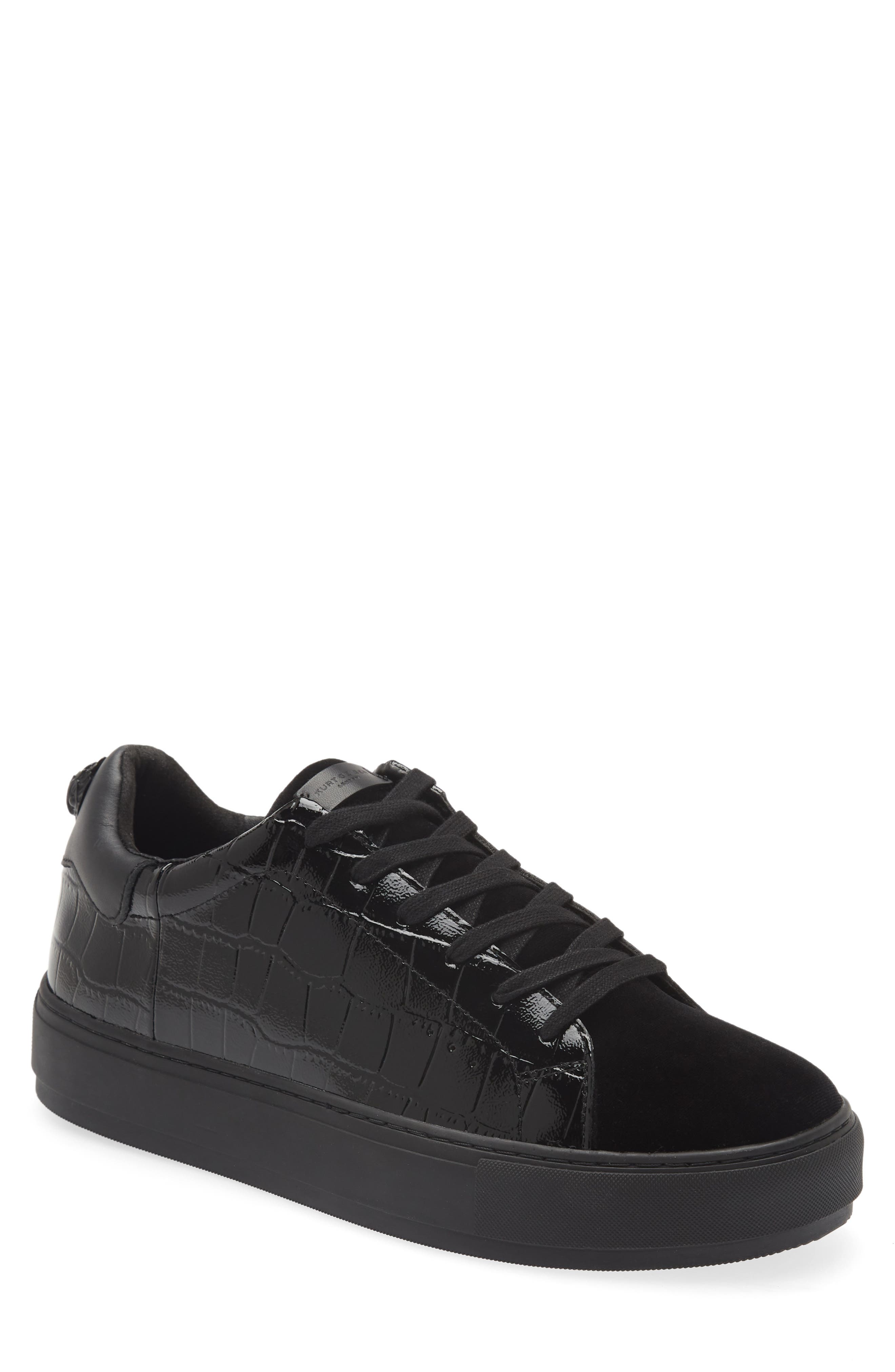 Kurt Geiger London Laney Croc Embossed Sneaker, Main, color, Black