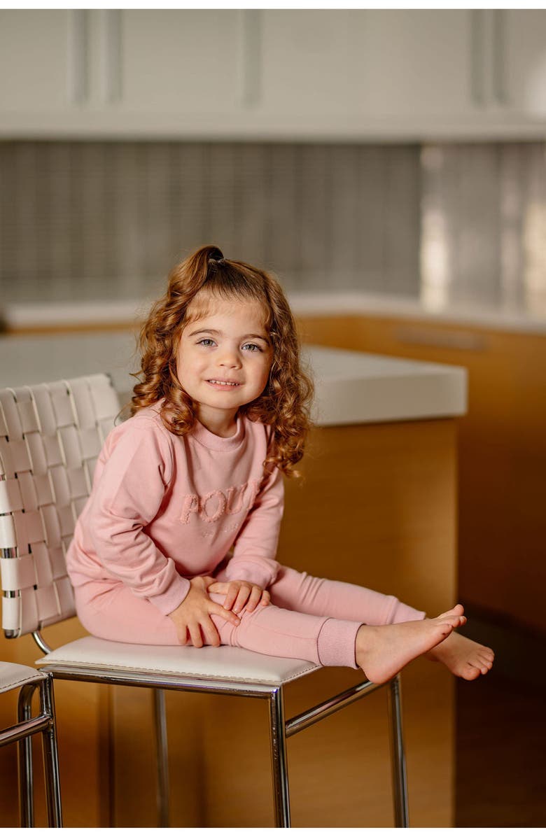 Pouf Girls Sweatsuit, Alternate, color, Pink