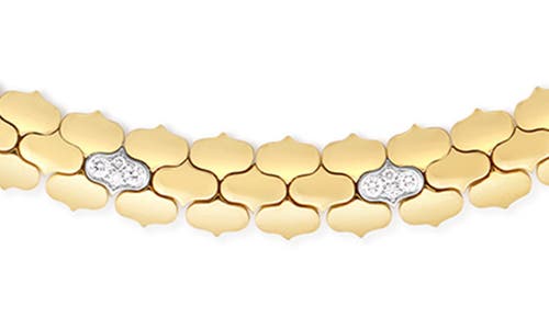 Roberto Coin Cobra Diamond Collar Necklace In Yellow