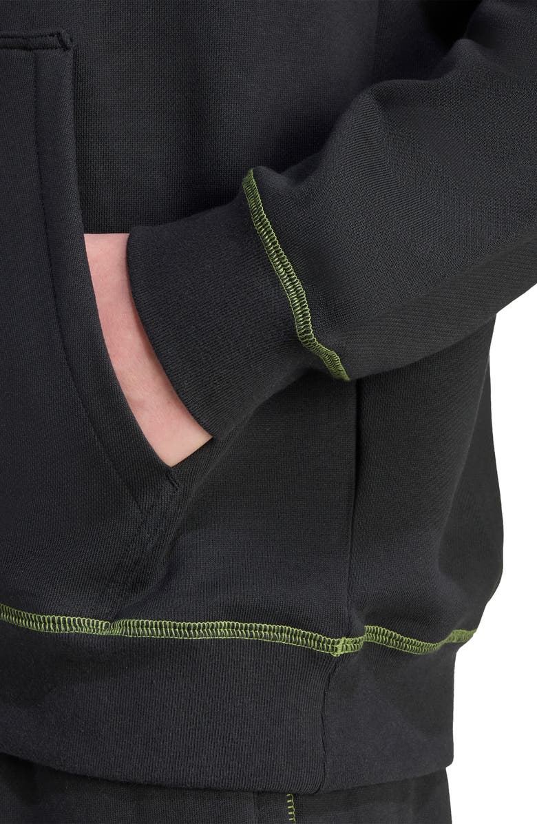 adidas Logo Graphic Cotton Fleece Pullover Hoodie, Alternate, color, Black