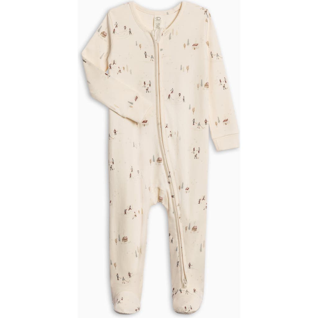 Colored Organics Organic Holiday Peyton Zipper Sleeper In Neutral