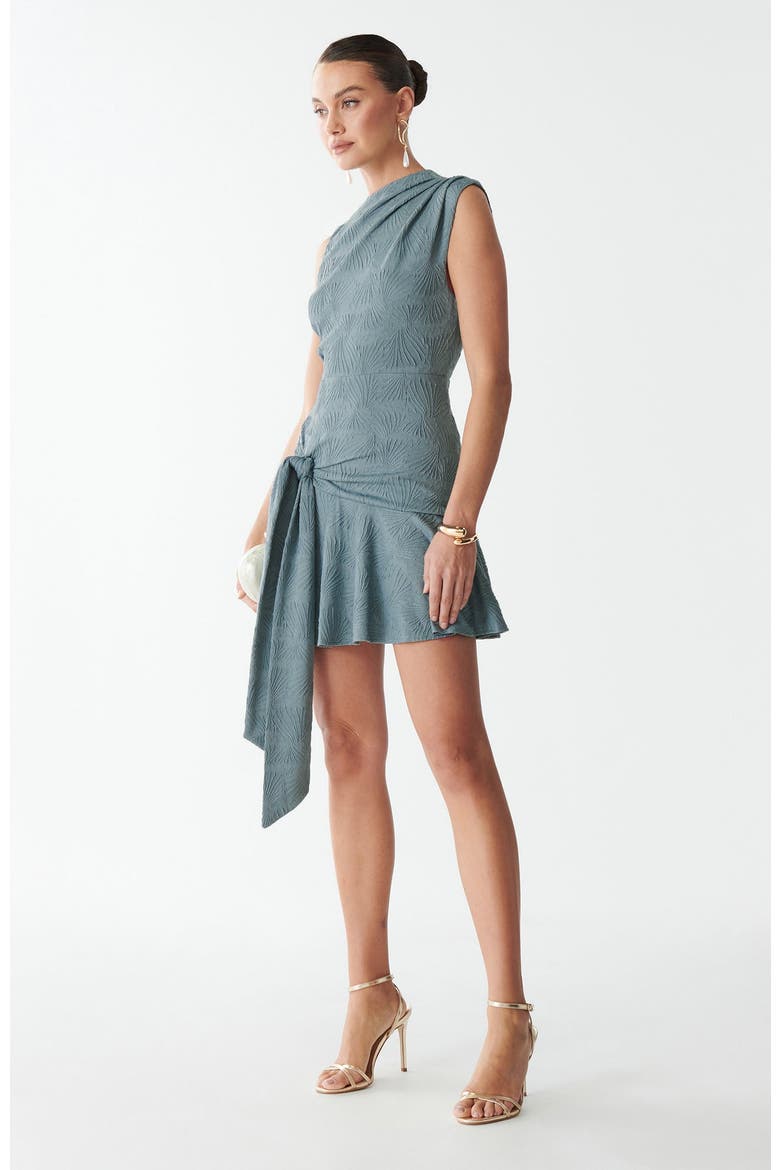 Liona Mini Dress, Alternate, color, Teal Palms