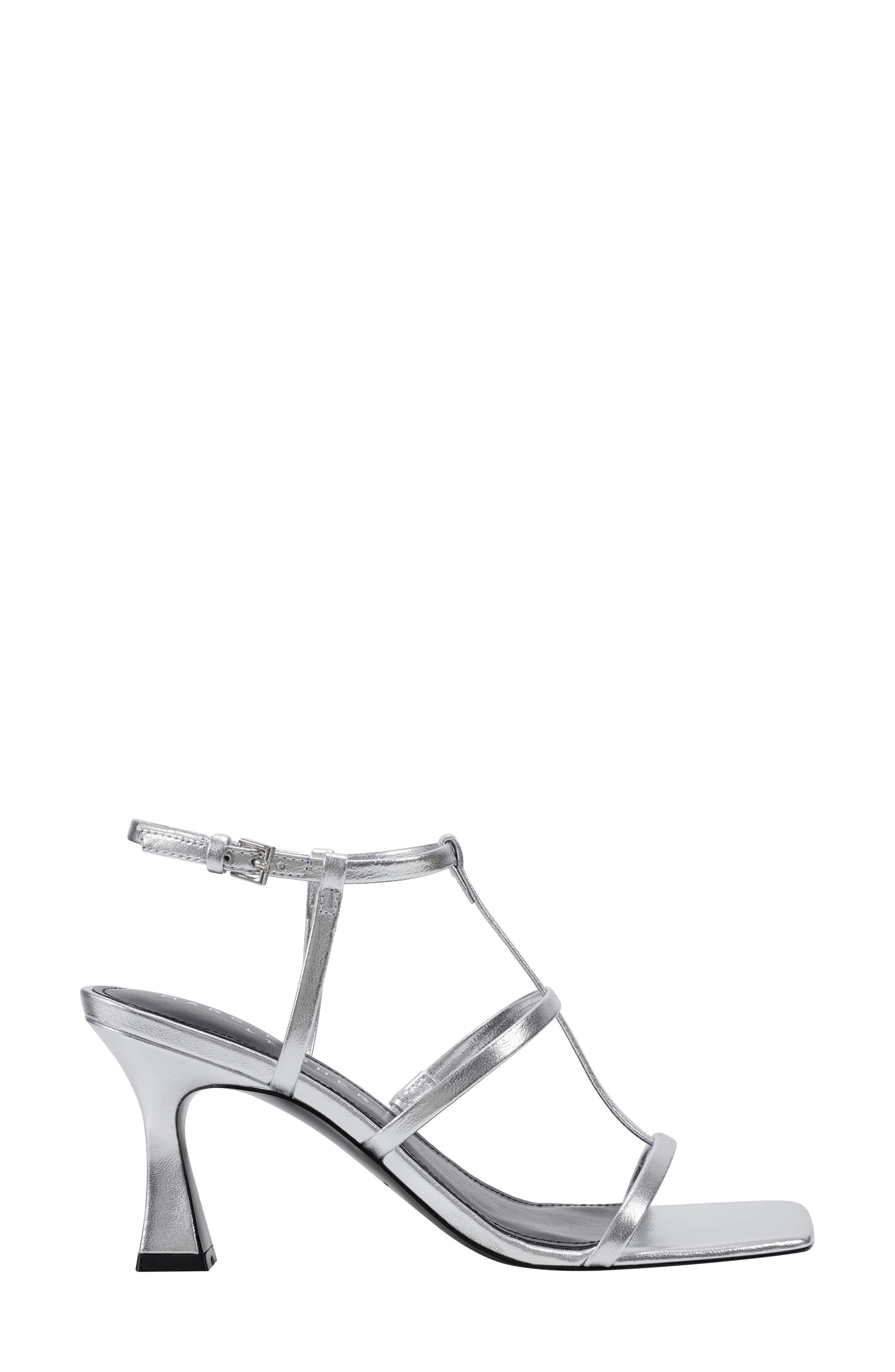 Marc Fisher LTD Dennie Ankle Strap Sandal, Alternate, color, Silver