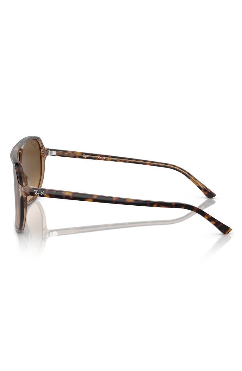 Ray-Ban Bill One 57mm Gradient Polarized Irregular Sunglasses, Alternate, color, Havana