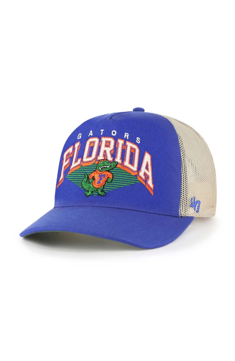 '47 Men's '47  Royal Florida Gators Pomona Mesh Hitch Adjustable Trucker Hat, Main, color, Royal