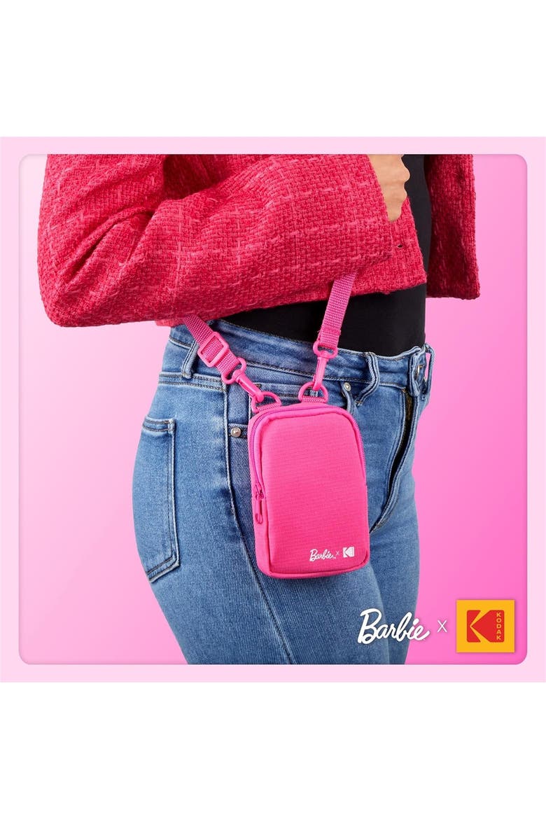 Travel Case with Removable Strap, Built-in Mesh Pocket Stores Zink Paper & More!, Alternate, color, Dark Pink