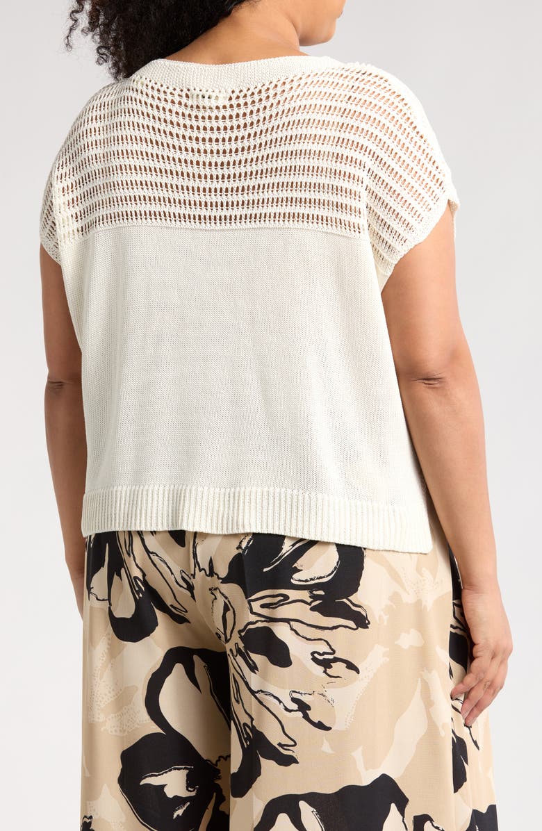 MAX STUDIO Open Weave Dolman Sweater, Alternate, color, Ivory