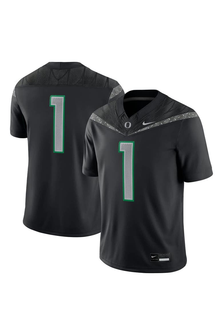 Men's Nike #1 Black Oregon Ducks Game Jersey, Main, color, Black