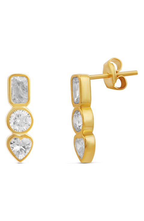 Multi Shape Drop Stud Earrings