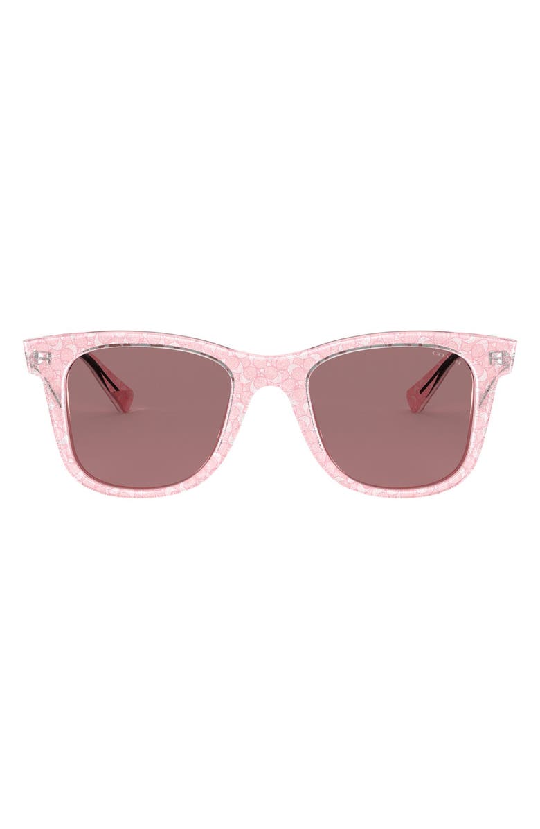 COACH 50mm Sunglasses, Main, color, Trans Pink