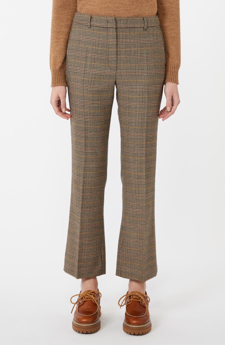 Weekend Max Mara Baco Plaid Pants, Main, color, Chocolate