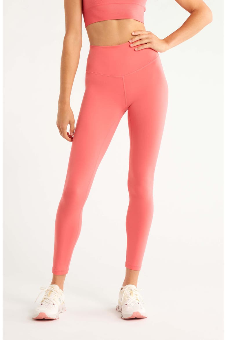 Studio Luxe High Waist 7/8 Leggings, Main, color, CORAL SHARON