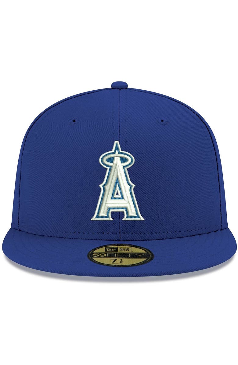 New Era Men's New Era Royal Los Angeles Angels White Logo 59FIFTY Fitted Hat, Alternate, color, 
