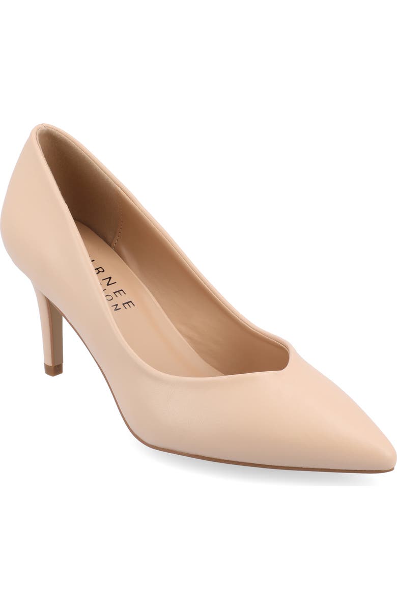 Journee Collection Gabriella SuperNatural Shades Slip On Pointed Toe Pump, Main, color, Vanilla