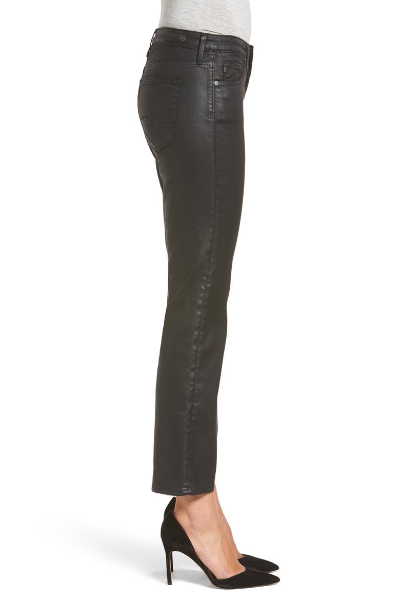Jodi Sateen Crop Flare Jeans, Alternate, color, LEATHERETTE SUPER BLACK