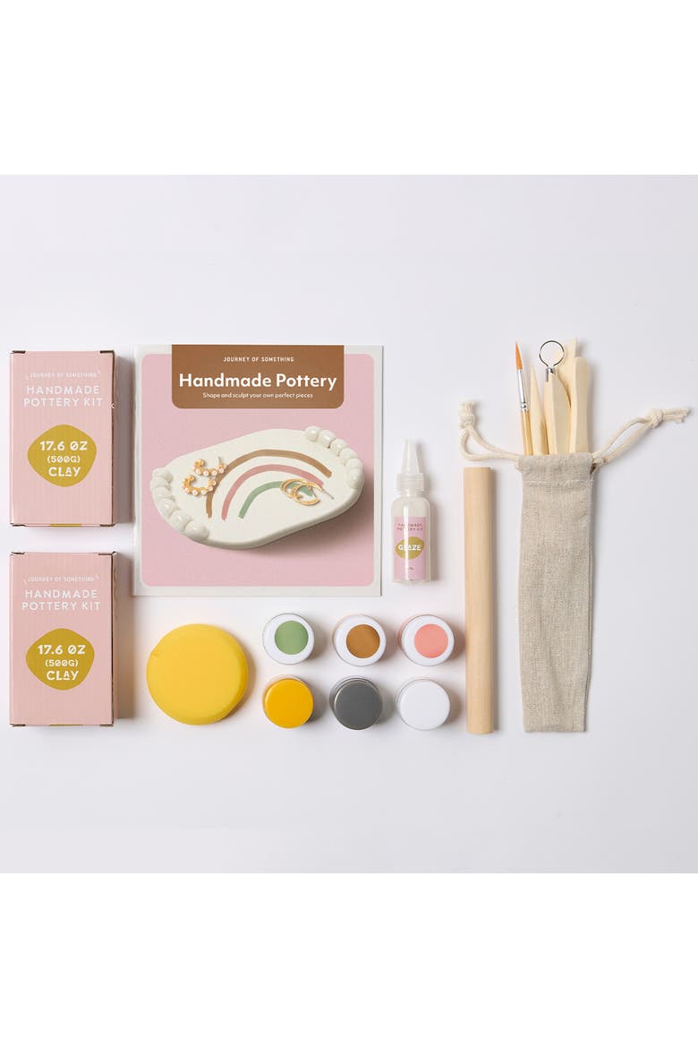 Handmade Pottery Kit, DIY Adult Clay Craft Kit, Alternate, color, Multicolored