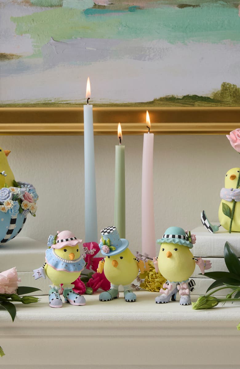 MACKENZIE CHILDS Patience Brewster Set of 3 Chick Figurines, Alternate, color, Yellow