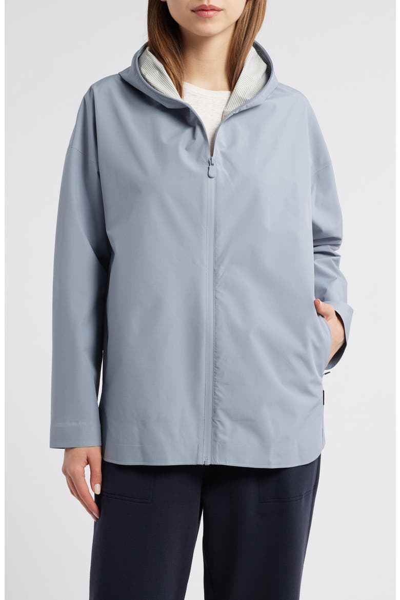 Dawa Water Repellent Hooded Rain Jacket, Main, color, RAIN GREY