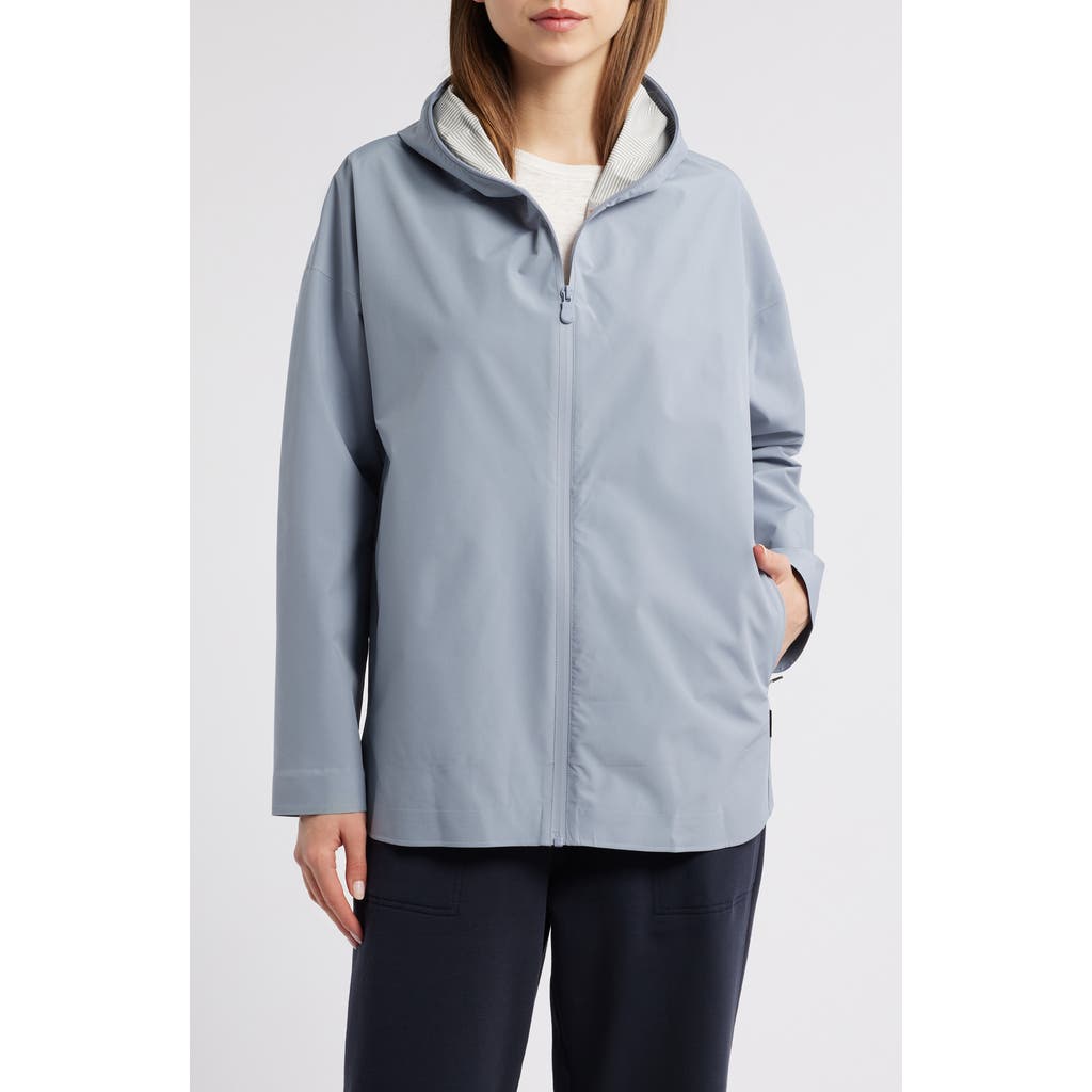 Save The Duck Dawa Water Repellent Hooded Rain Jacket In Rain Grey