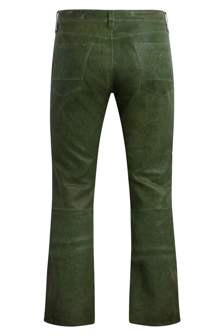 Walker Kick Flare Leather Jeans, Alternate, color, DISTRESS PINE