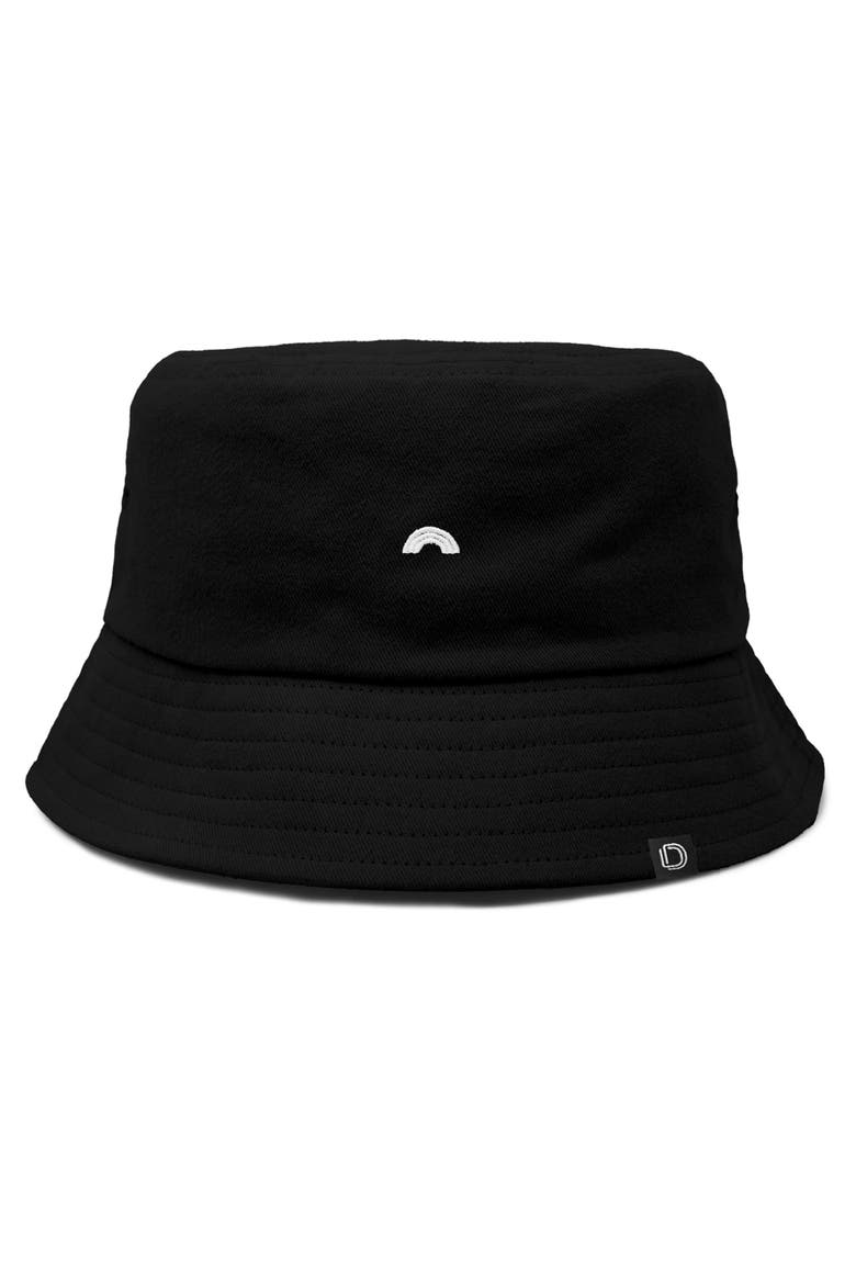 Womens Lil Rainbow Cotton Bucket Hat, Main, color, Black