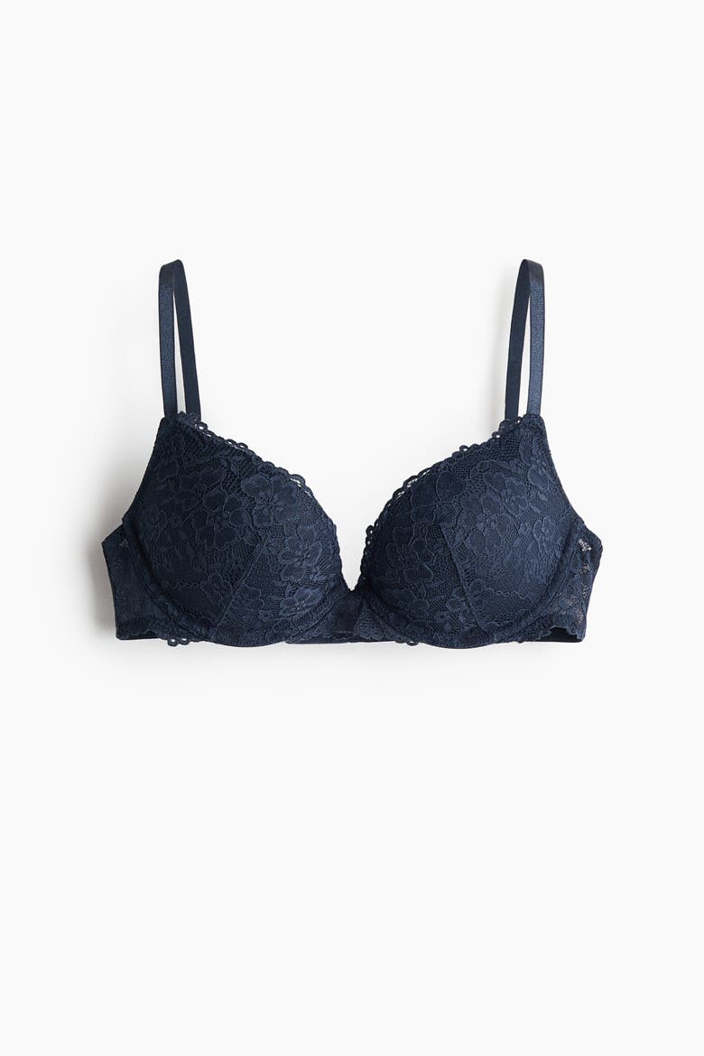 Lace Super Push-up Bra, Alternate, color, Navy blue