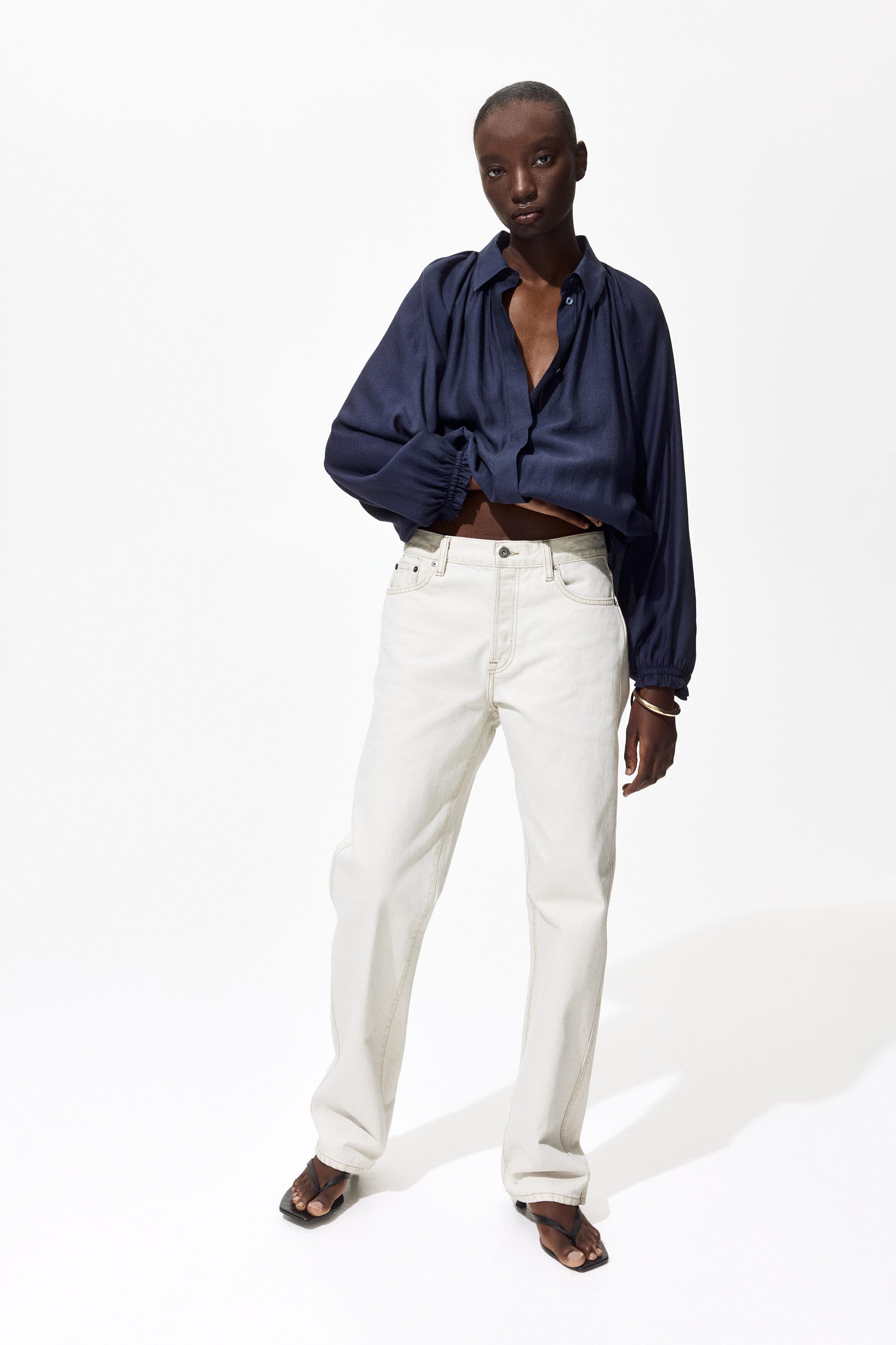 Oversized drawstring-detail shirt - image 2