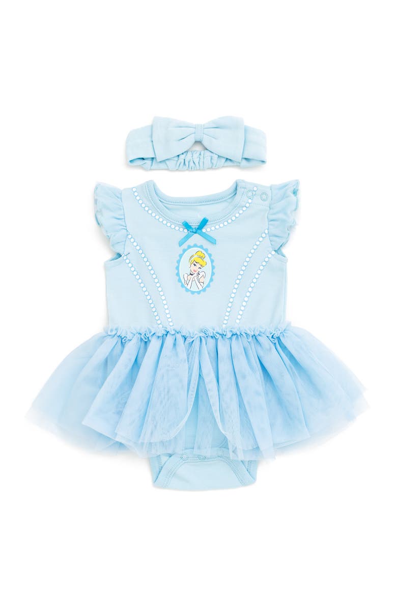 Disney Princess Cosplay 2-Piece Tutu Bodysuit and Headband Set, Main, color, Light Blue Cinderella