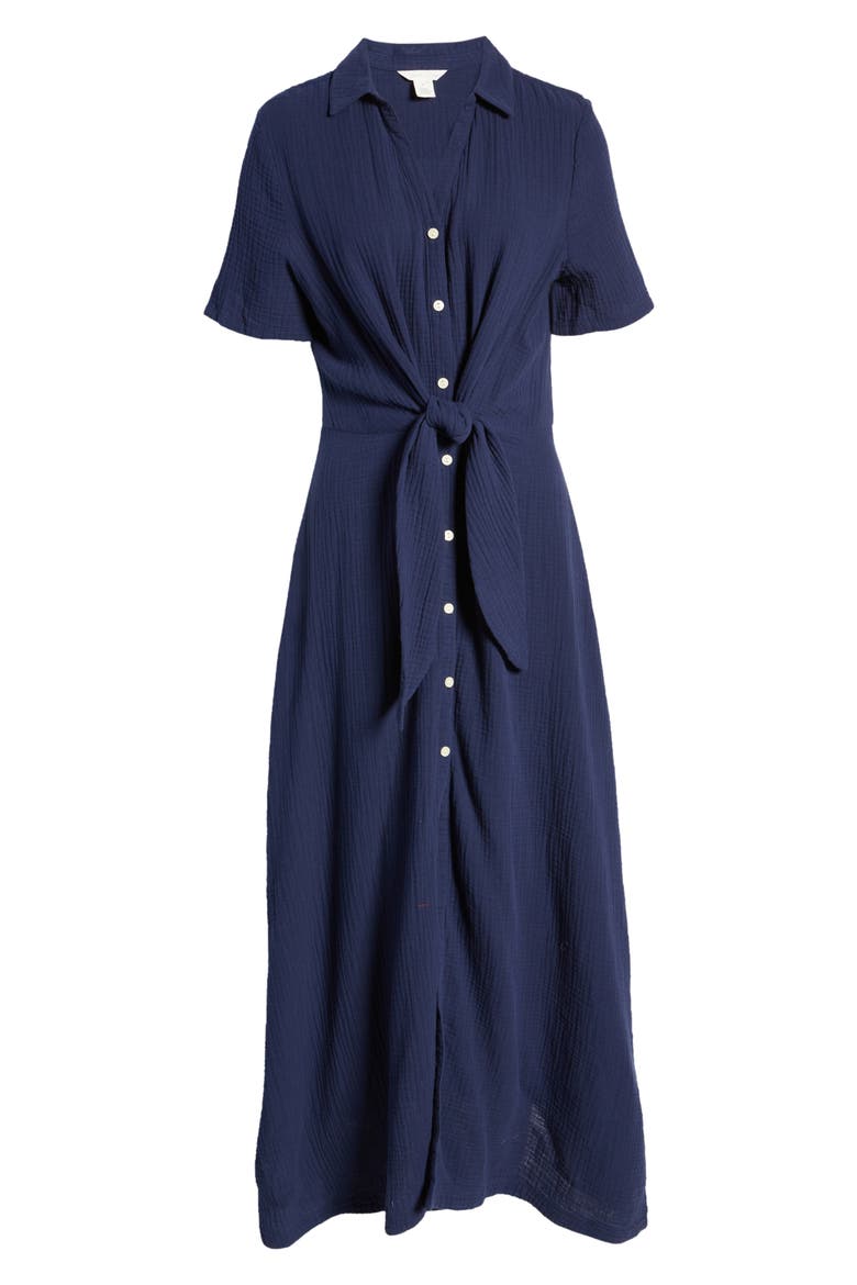 Gauze Vacation Shirtdress, Alternate, color, NAVY PEACOAT