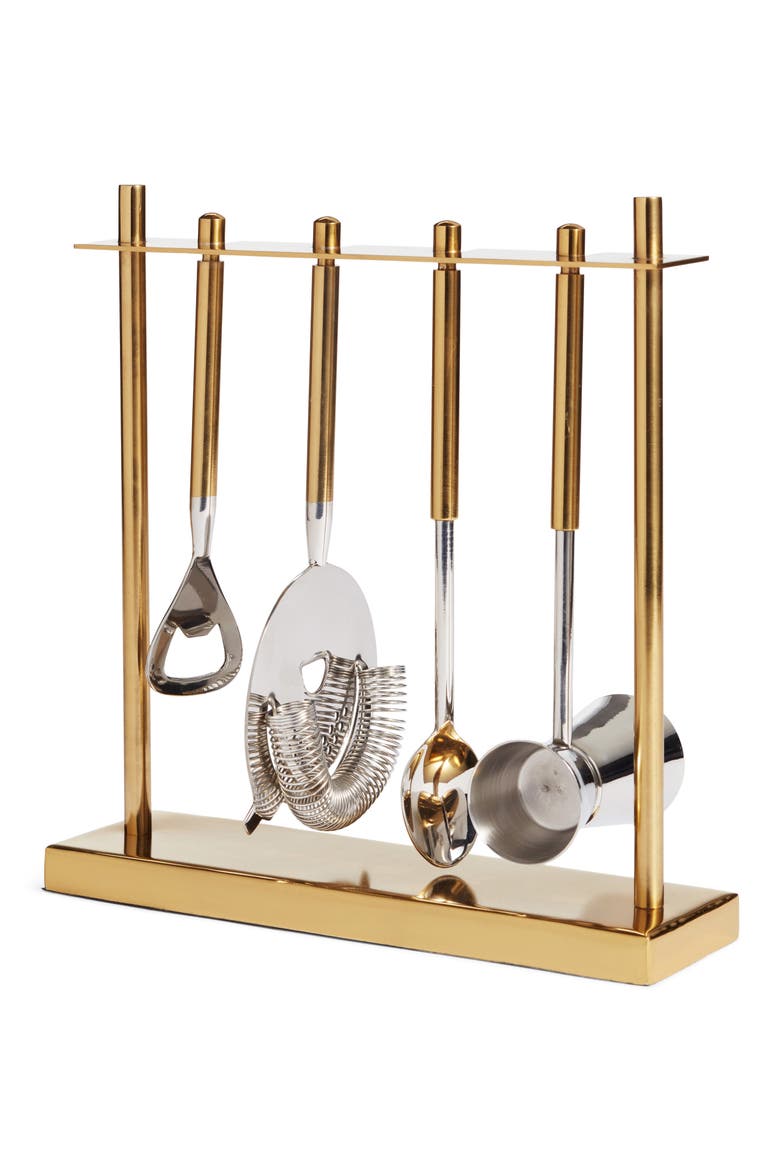 5-Piece Stainless Steel Bar Tool Set, Main, color, GOLD