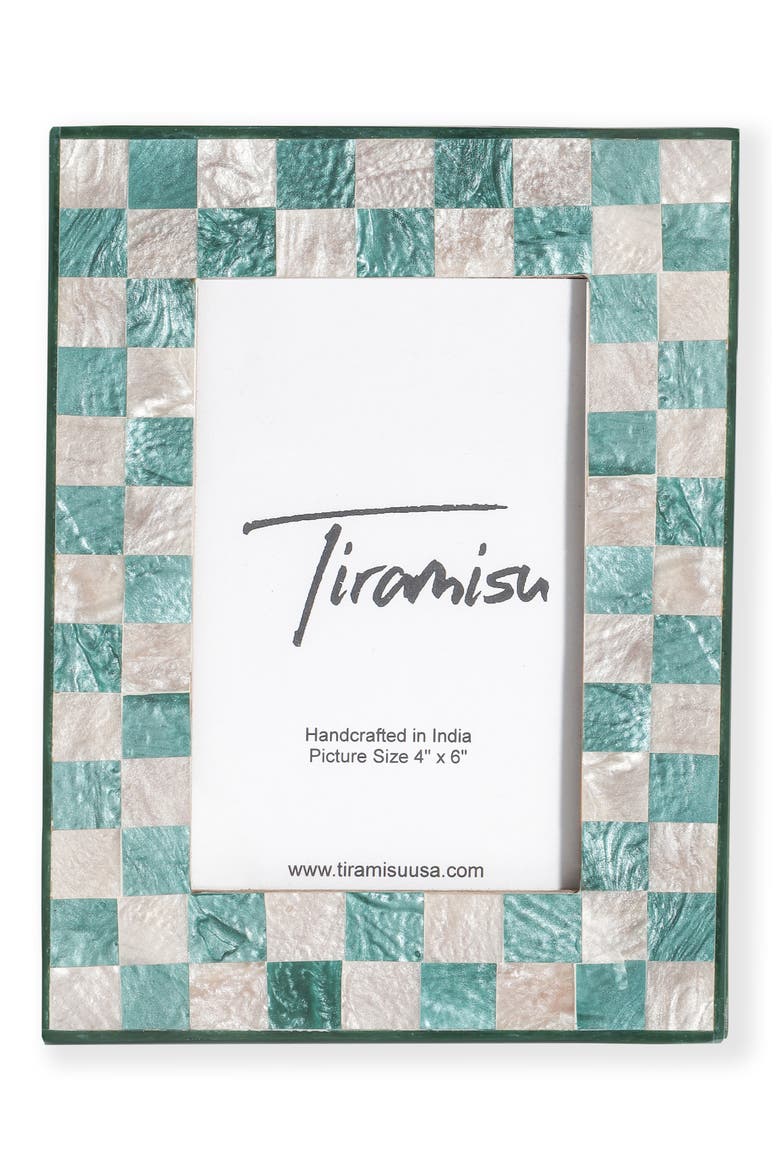 Resin Checkered Picture Frame, Alternate, color, TEAL BLUE