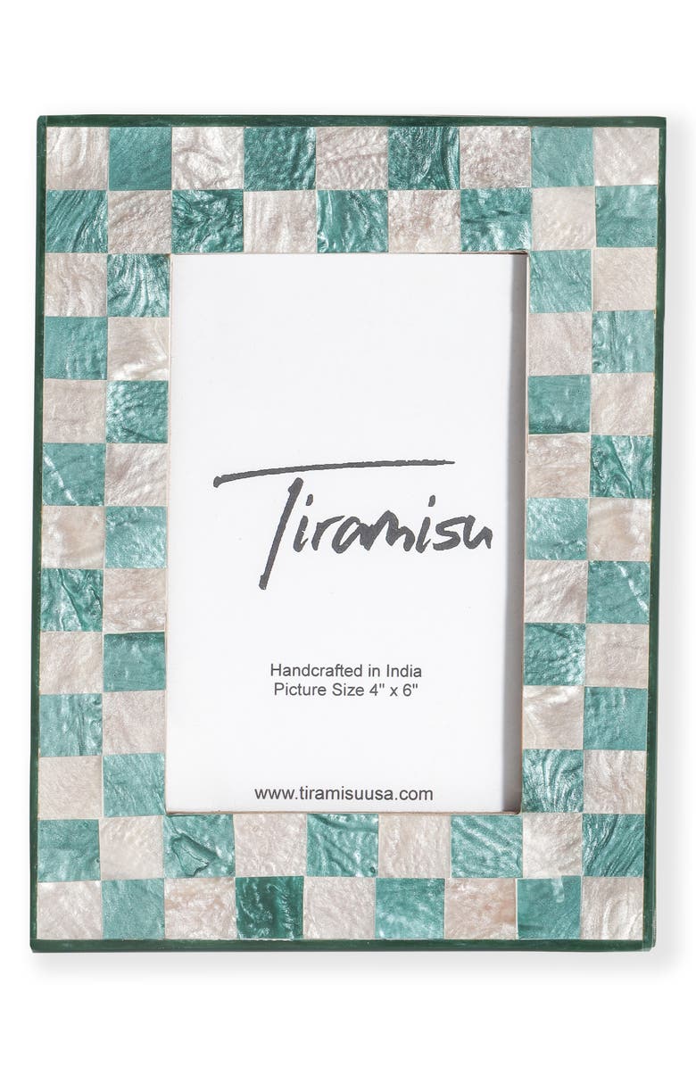 Tiramisu Resin Checkered Picture Frame, Alternate, color, Teal Blue