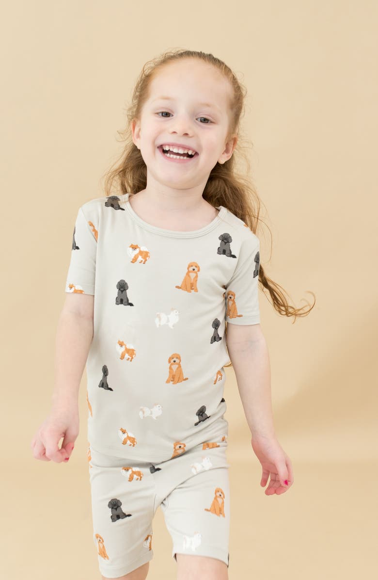 Kyte BABY Kids' Fitted Two-Piece Short Pajamas, Alternate, color, Fluffy Dog