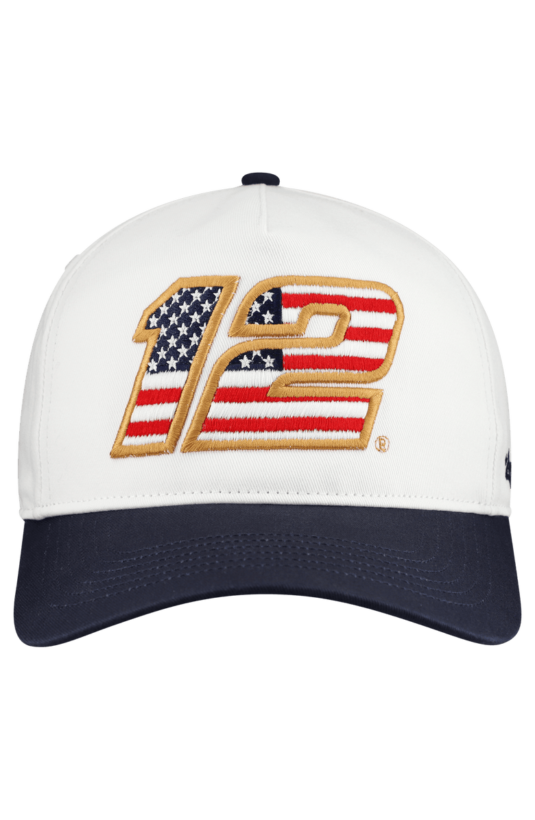 '47 Men's '47 White Ryan Blaney Flag Fill Two-Tone Team Adjustable Hitch Hat, Alternate, color, White