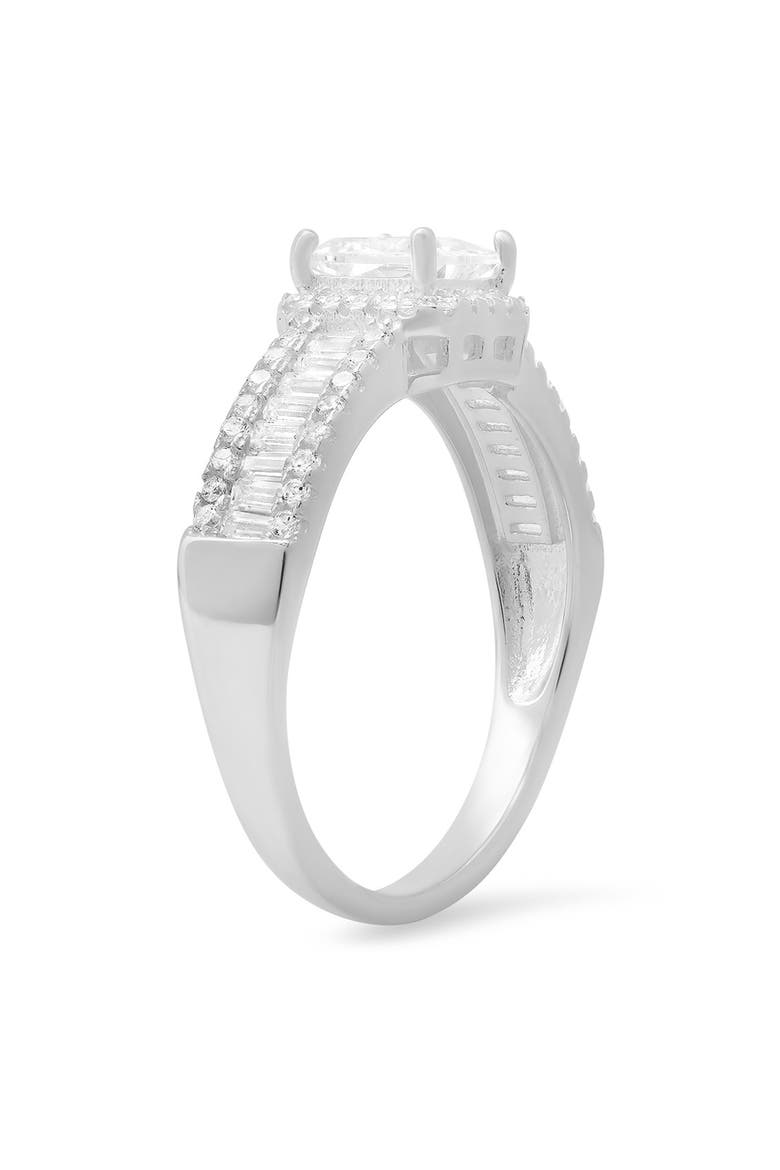 Sterling Silver Princess Cut CZ Engagement Ring, Alternate, color, SILVER