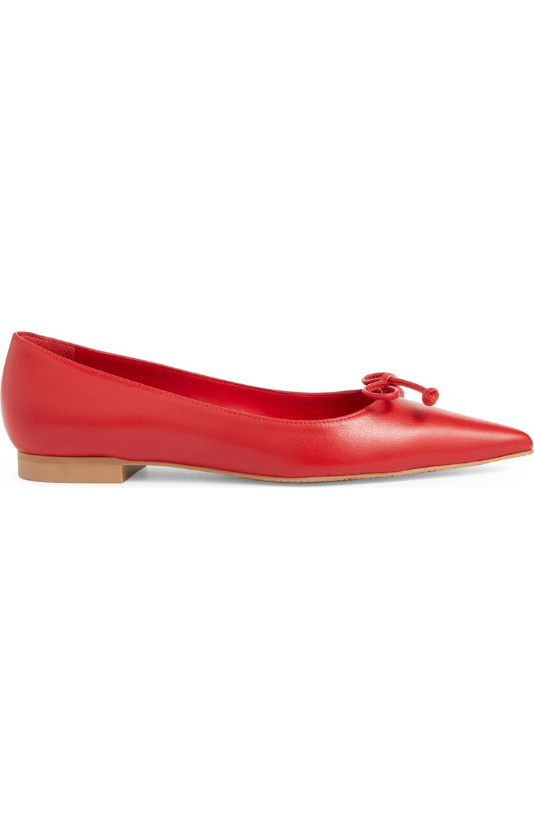 Stuart Weitzman Landon Pointed Toe Ballet Flat, Alternate, color, Cherry