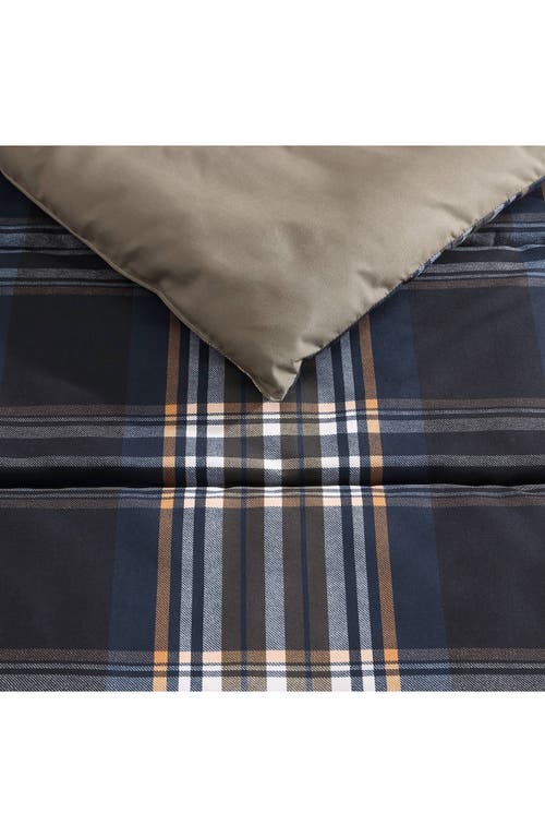 Wrangler City Flats Plaid Comforter & Sham Set In Dark Blue