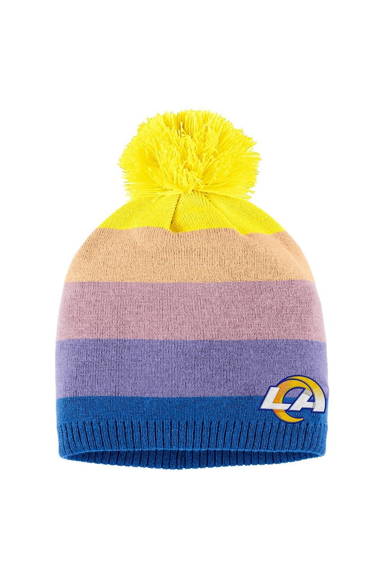 Women's WEAR by Erin Andrews Gold Los Angeles Rams Ombre Pom Knit Hat and Scarf Set, Alternate, color, Gold