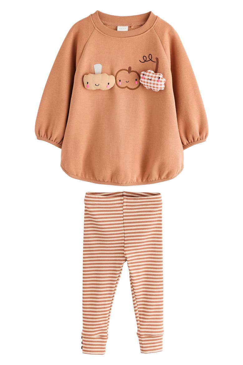 Kids' Halloween Pumpkin Sweatshirt & Leggings Set, Main, color, ORANGE