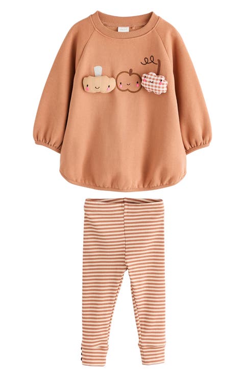 Kids' Halloween Pumpkin Sweatshirt & Leggings Set
