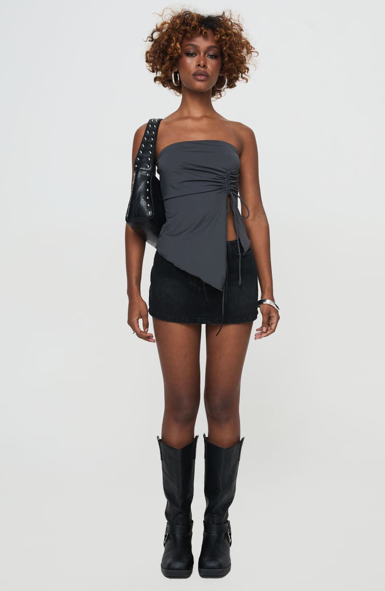 Princess Polly Dessy Asymmetric Hem Strapless Stretch Top, Alternate, color, 