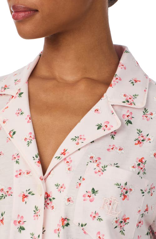 Ralph Lauren Lauren  Cotton Blend Floral Pajamas In Pink