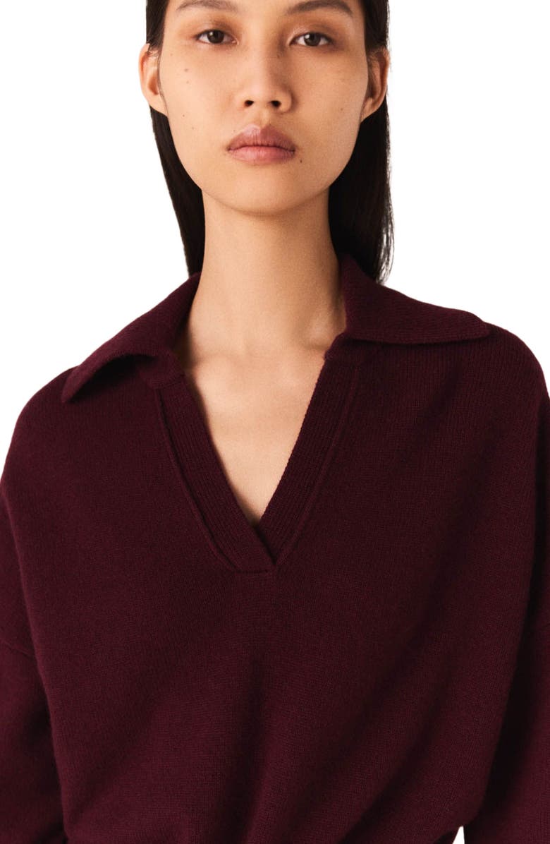 maje Short wool blend skirt, Alternate, color, Beige