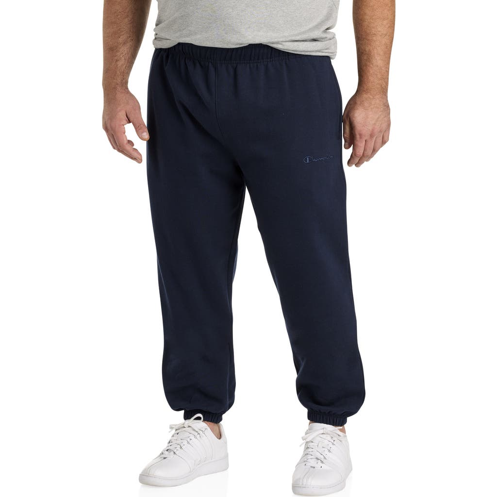 Champion Big & Tall Elasticized-hem Sweatpants In Navy