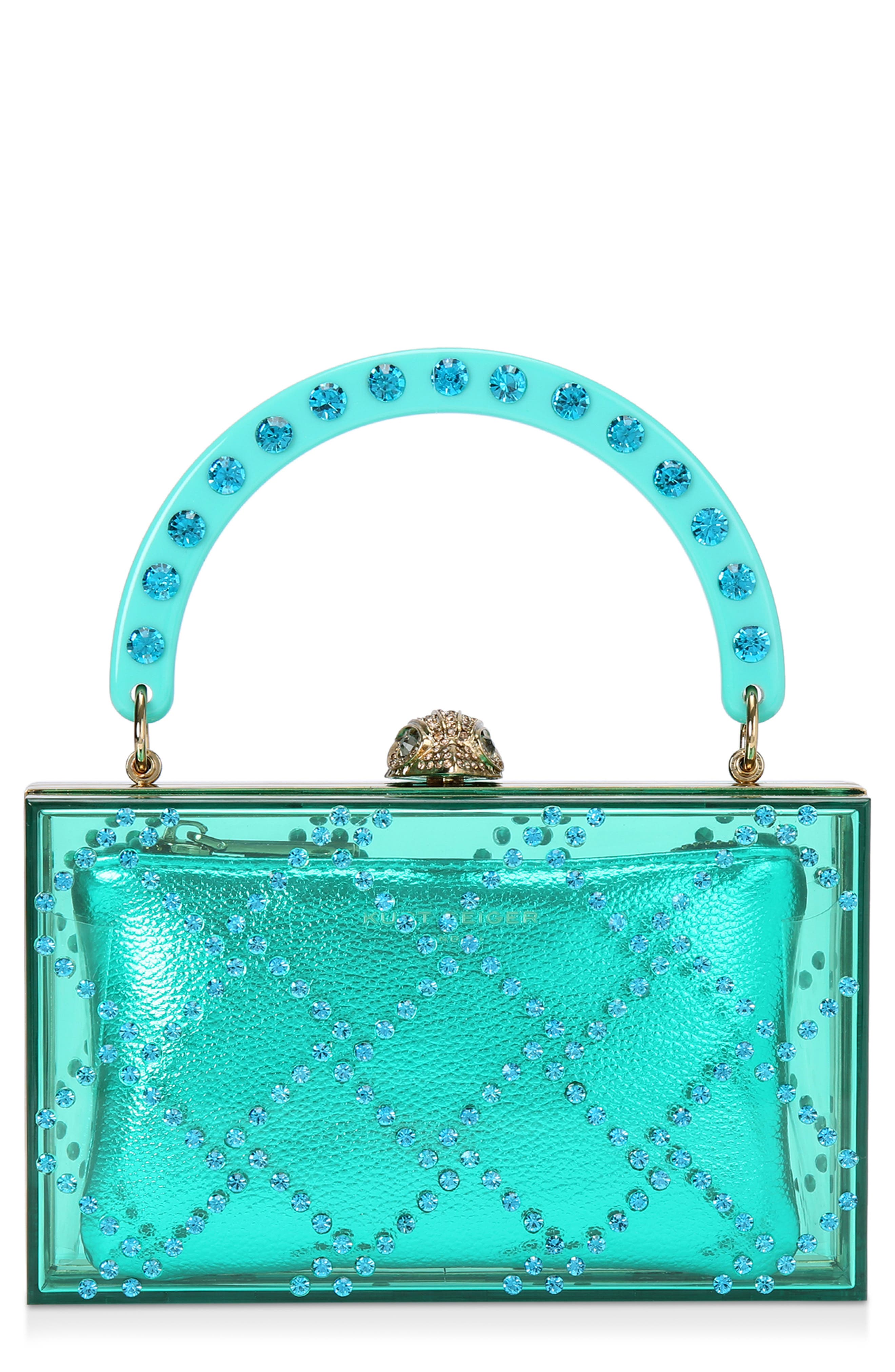 Kurt Geiger London Embellished Box Clutch, Main, color, 