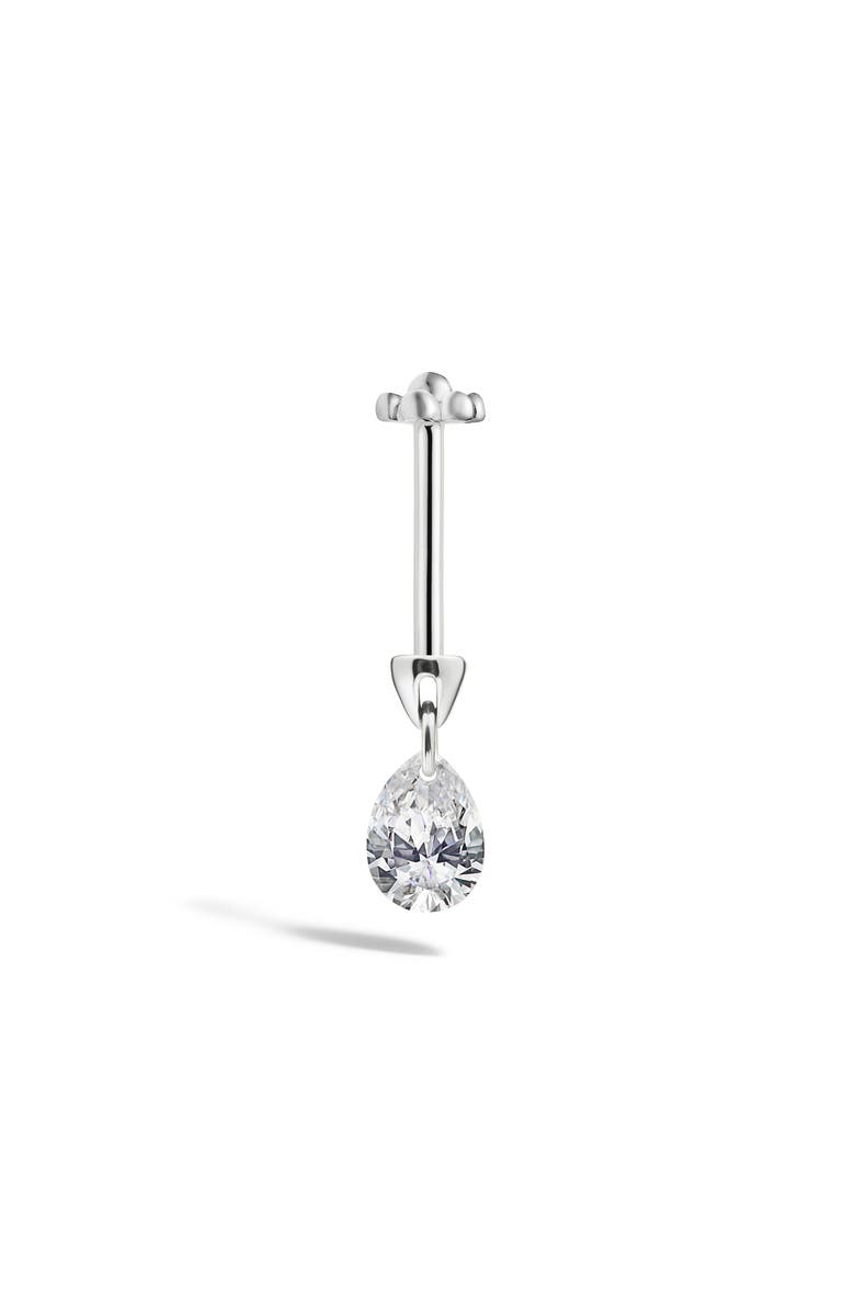 MARIA TASH Single Floating Pear Diamond Charm Threaded Stud Earring, Alternate, color, 