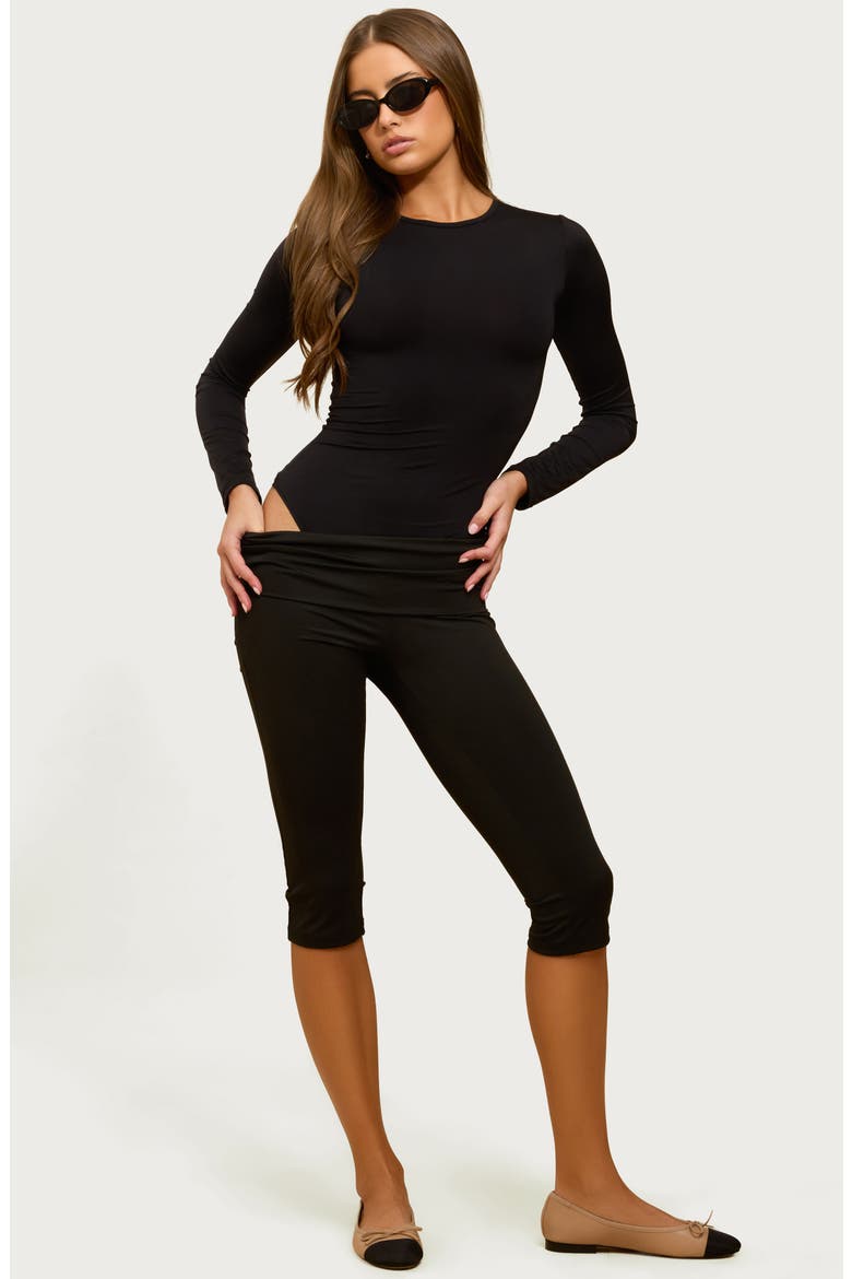 Coretta Long Sleeve Bodysuit, Alternate, color, BLACK
