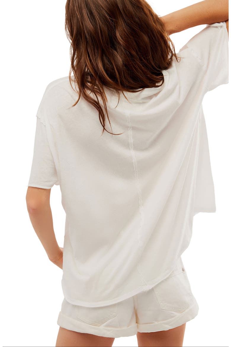 We The Free Nina Crewneck Cotton T-Shirt, Alternate, color, IVORY
